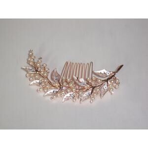 Rose gold hair comb, bridal comb, rhinestone comb festival hair comb prom tiara